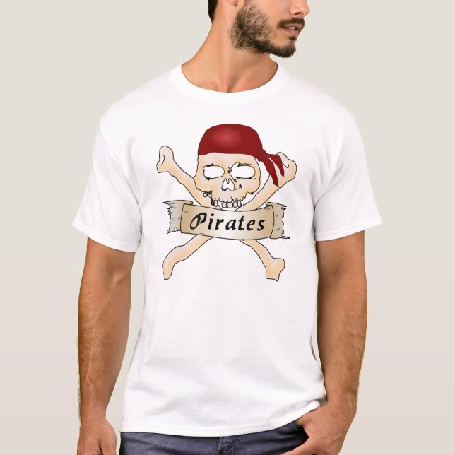 T-shirt Pirate crâne et os croisés (Devant)