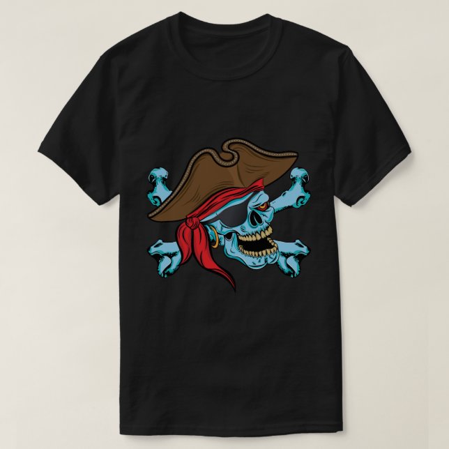 T-shirt Pirate crâne et os croisés (Design devant)