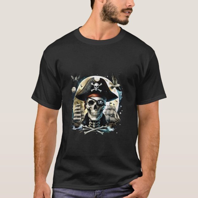 T-shirt Pirate Crâne Halloween Petits garçons Filles Enfan (Devant)