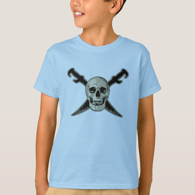 T-shirt Pirate (Crâne) - Les pattes de base des enfants Co (Devant)