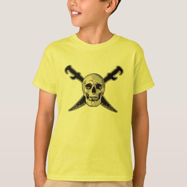 T-shirt Pirate (Crânes) - Les pattes de base des enfants (Devant)