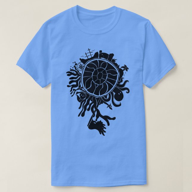 T-shirt Pirate Crest Tortue de mer longue (Design devant)