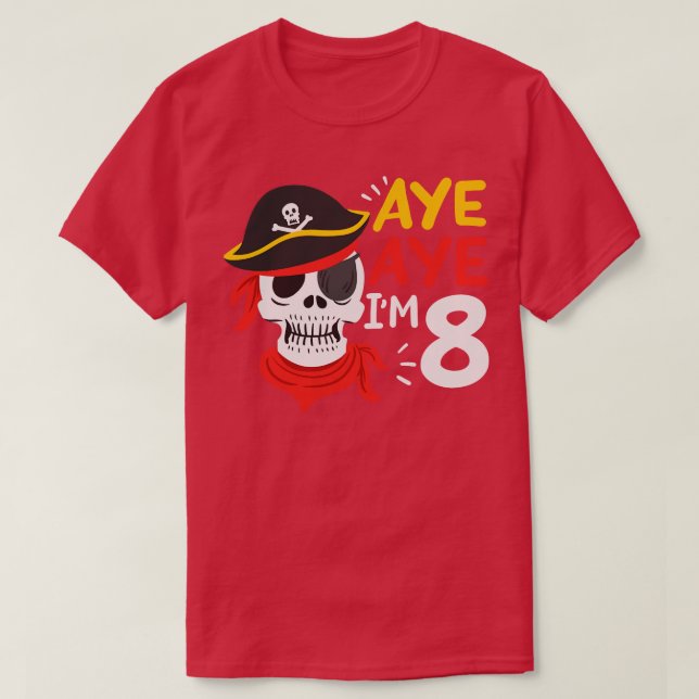 T-shirt Pirate d'anniversaire 8 (Design devant)