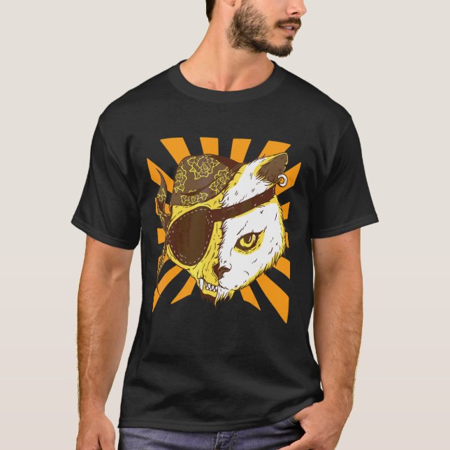 T-shirt Pirate de chat de Zombie (Devant)