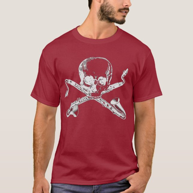 T-shirt Pirate de clarinette basse (Devant)