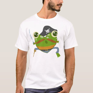 T-shirt Pirate de grenouille de coeurs de bande dessinée