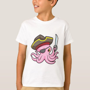 T-shirt Pirate de pieuvre avec patch Sabre et Oeil