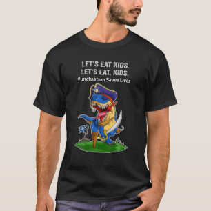 T-shirt Pirate Dinosaur Drôle Mangeons Ponctuation Enfants