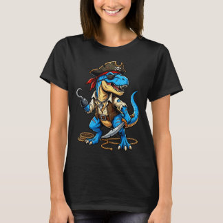 T-shirt Pirate dinosaur t rex boys girls kids funny