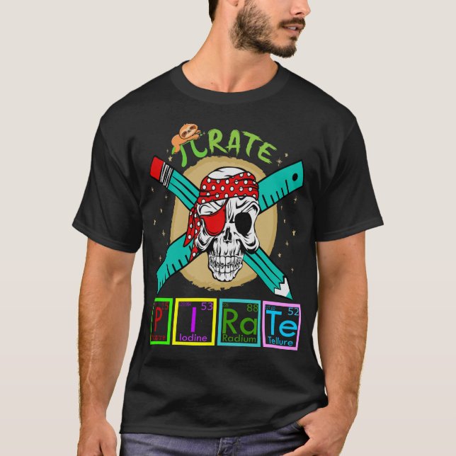 T-shirt Pirate éléments de tableau périodique 3.14 Physiqu (Devant)