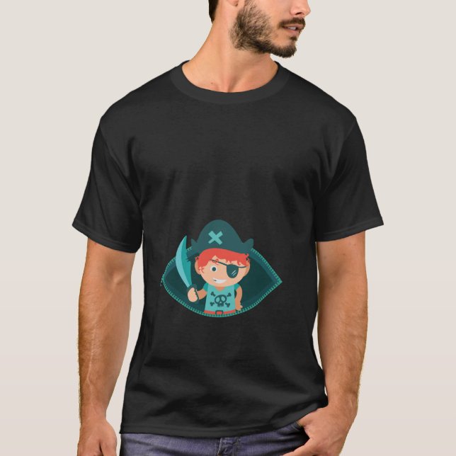 T-shirt Pirate enceinte Funny Halloween Grossesse (Devant)