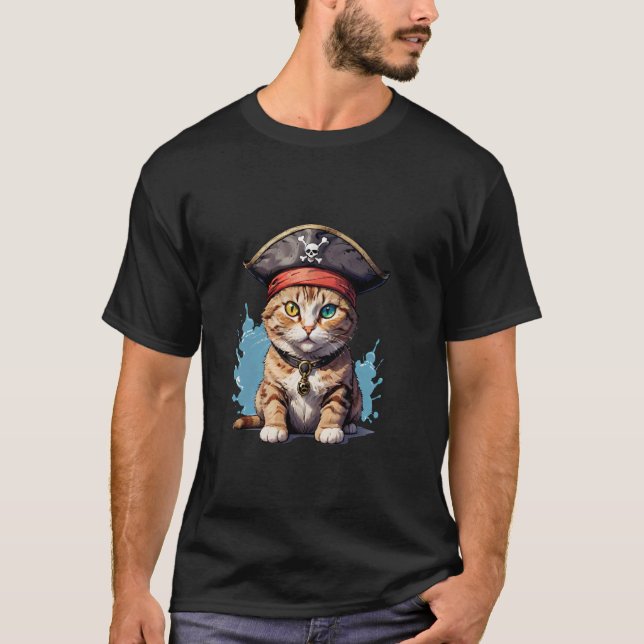 T-shirt Pirate et Chat Le Boucanier Félin (Devant)