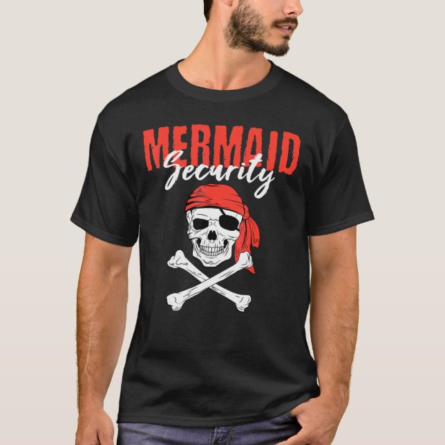 T-shirt Pirate Eyepatch Crâne Mermaid Marine Navire Trea (Devant)