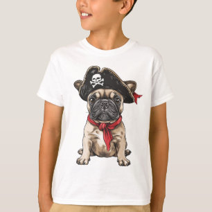T-shirt Pirate French Buldog Skull Crossbones