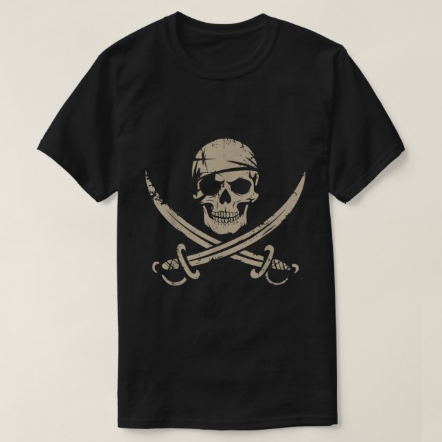 T-shirt Pirate | Halloween Skeleton Crossbones Art (Design devant)