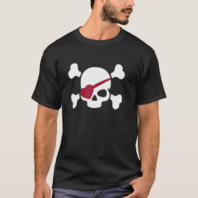 T-shirt Pirate Heart Eye Patch Saint-Valentin (Devant)