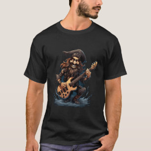 T-shirt Pirate Jouer Basse Guitare Funny Buccaneer Guitari