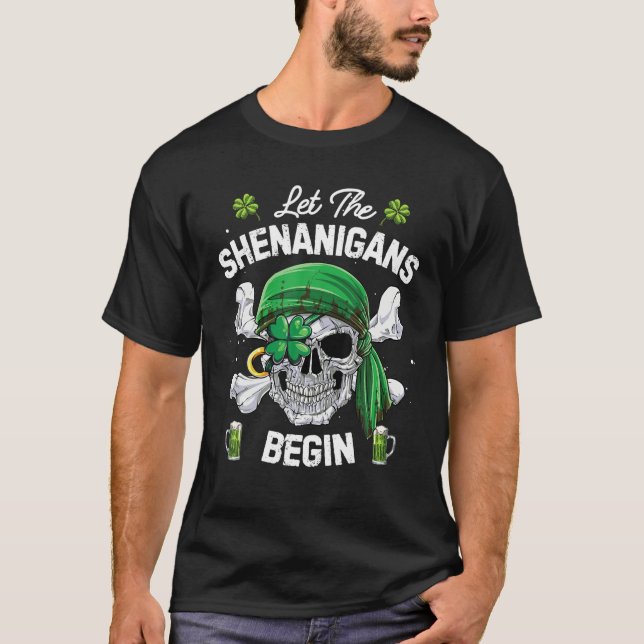 T-shirt Pirate Jour de la Saint Patrick Crâne laissez les  (Devant)