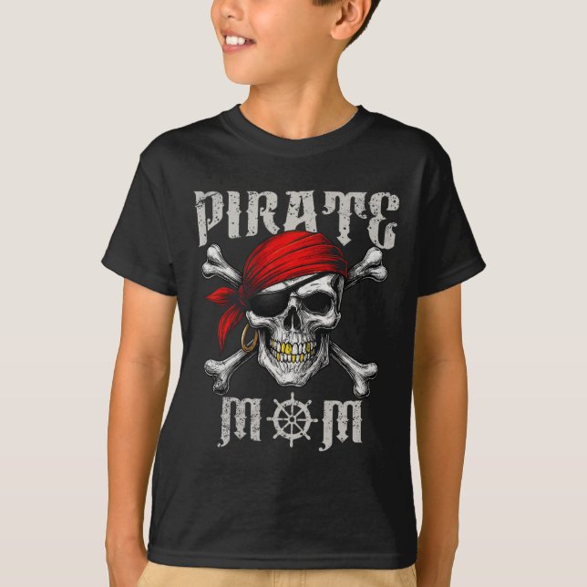 T-shirt Pirate Maman Jolly roger Drapeau Et Crossbones Crâ (Devant)
