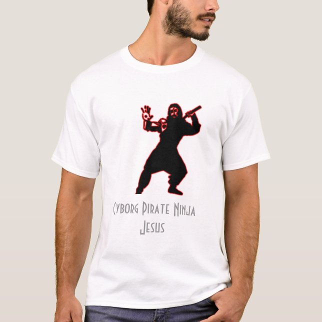 T-shirt Pirate Ninja Jésus de cyborg (Devant)