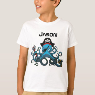 T-shirt Pirate Octopus furieux bleu