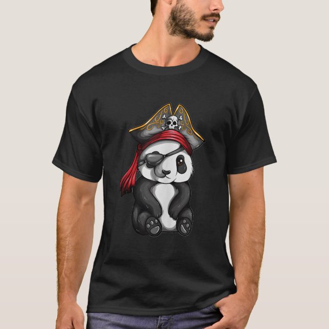 T-shirt Pirate Panda Pirate Panda Bear With Pirate Corsair (Devant)