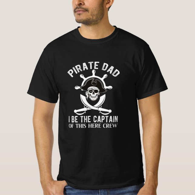 T-shirt Pirate Papa Je Suis Capitaine De Cet Équipage (Devant)