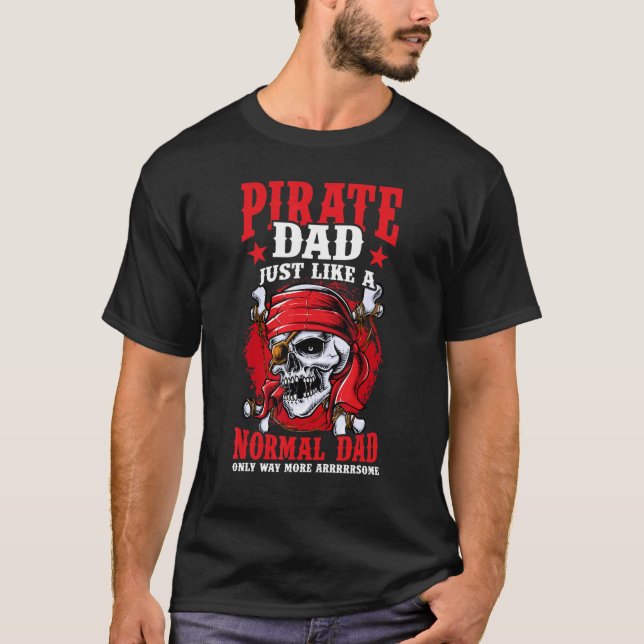 T-shirt Pirate Papa Jolly roger Freebooter Fête des pères  (Devant)