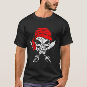 T-shirt Pirate Pirate Drapeau Décor Crâne Capitaine Pirate