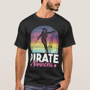 T-shirt Pirate Pirate Princess Girls Retro Sunset Ship Pir