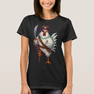 T-shirt Pirate Poulet Drôle Costume D'Halloween Pour Homme