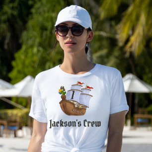 T-shirt Pirate Ship Anniversaire Nom et âge Femmes