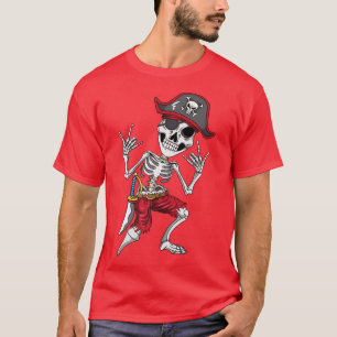 T-shirt Pirate Ship Sea Rock Rocker Heavy Metal Skeleton S