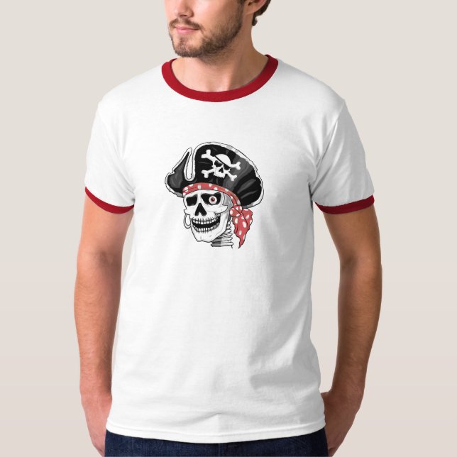 T-shirt Pirate Skeleton Ringer (Devant)