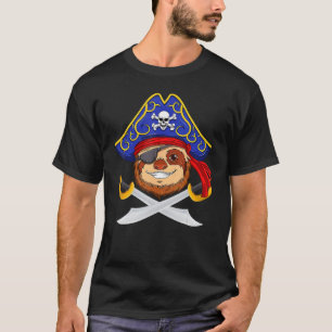 T-shirt Pirate Sloth Jolly roger Halloween Costume Day Boy