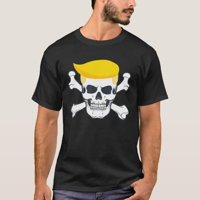 T-shirt Pirate Trump crâne et os croisés Presi républicain (Devant)