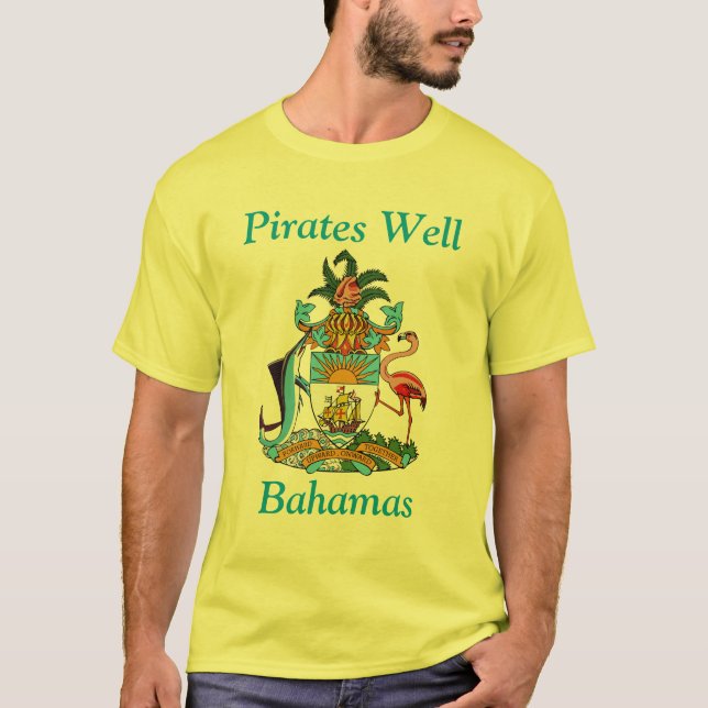 T-shirt Pirates Well, Bahamas avec blason (Devant)