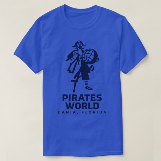 T-shirt Pirates World Classic Wordmark bleu (Design devant)
