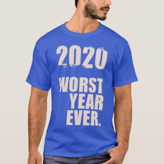 T-shirt Pire année jamais 70s famille bleue