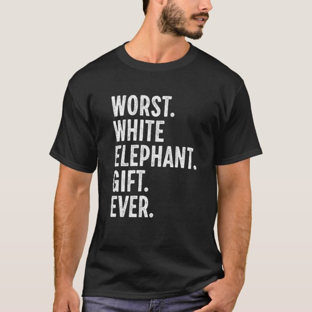 T-shirt Pire cadeau d'éléphant blanc Drôle Noël (Devant)