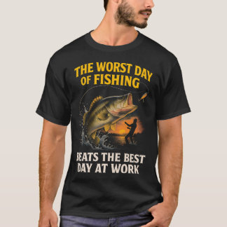 T-shirt Pire journée de pêche bat le travail
