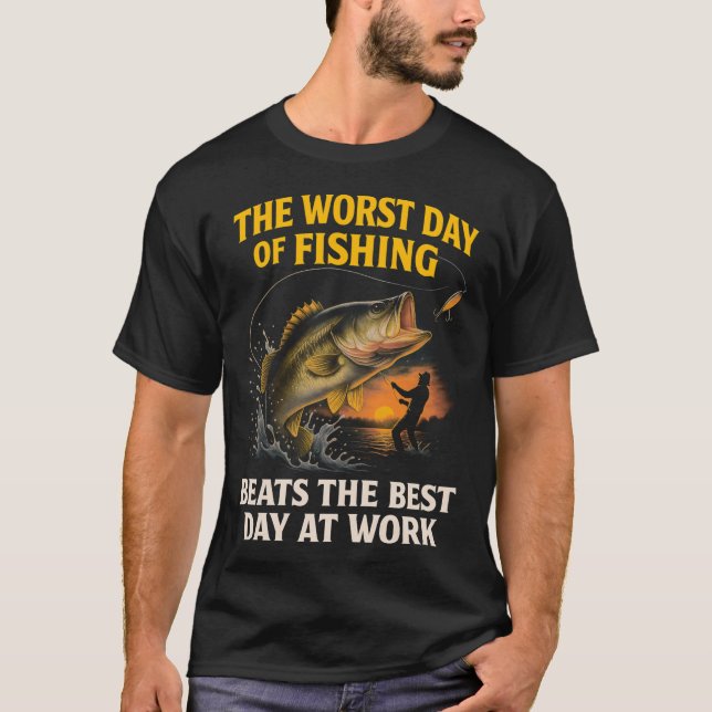 T-shirt Pire journée de pêche bat le travail (Devant)