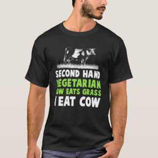 T-shirt Pire Steak de Vache Végétarien au Monde Pun Animal