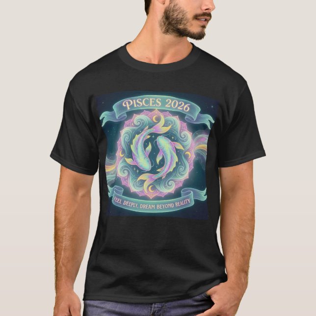 T-shirt Pisces 2026 Zodiac Mandala | Water Sign Astrology  (Devant)