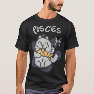 T-shirt Pisces Chat SIGNE Zodiaque Astrologie Funny Chats 
