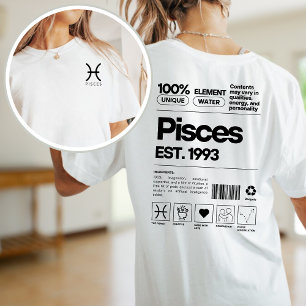 T-shirt Pisces Custom Zodiac Astrologie Anniversaire Févri