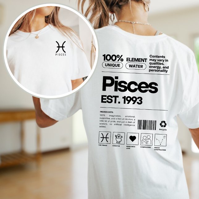 T-shirt Pisces Custom Zodiac Astrologie Anniversaire Févri (Créateur téléchargé)