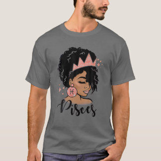 T-shirt Pisces Girl Afro Girl Zodiac Signs Birthday Gift