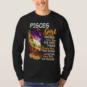T-shirt Pisces Girl En Sait Plus Qu'Elle Ne Dit