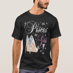 T-shirt Pisces Girl Février Mars Anniversaire Fête Zodiac